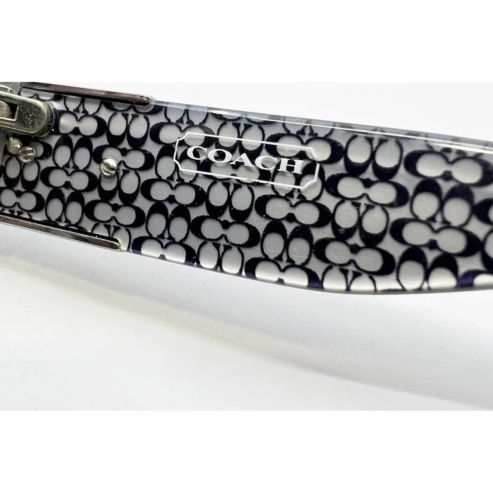 Coach Eyeglasses Womens Black Signature Pattern Rectangle Frames 51-16-135